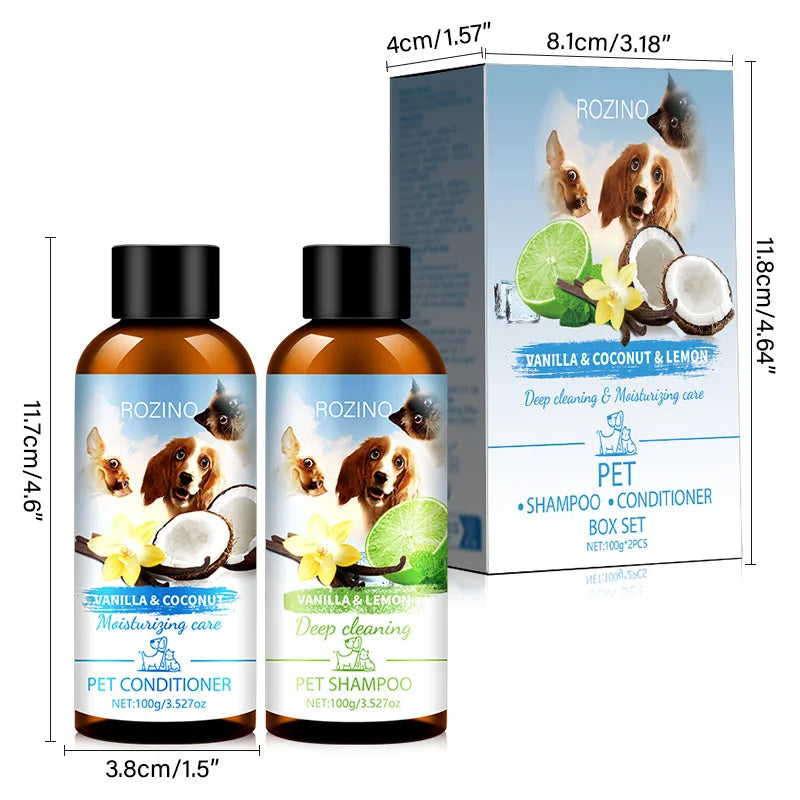 Pet Shower Gel and Conditioner Combo Pack, Perfect Clean Shampoo and