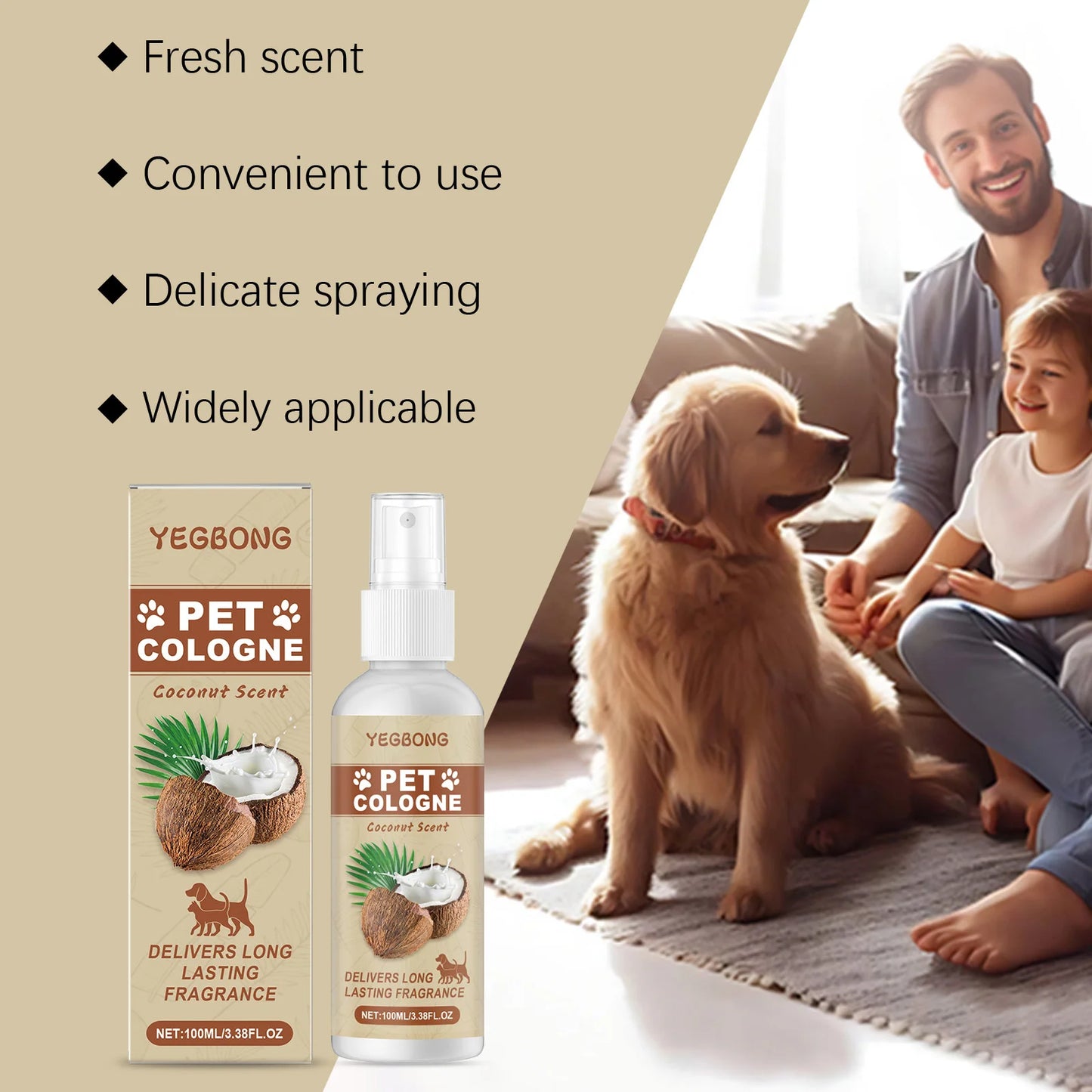 Coconut Scent Pet Deodorization Spray for Dogs and Cats Eliminating