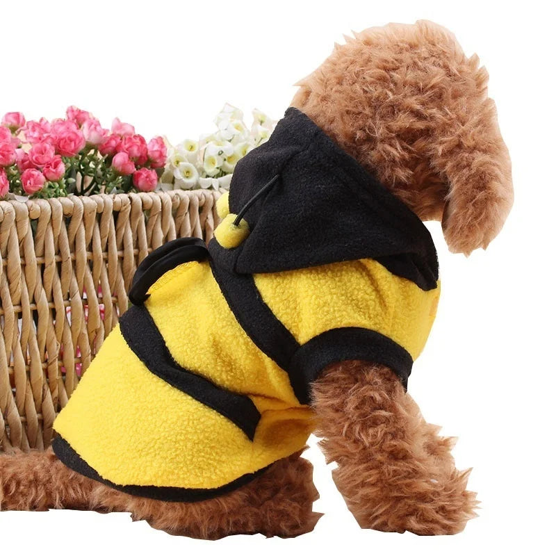 Bee Pet Puppy Coat Apparel Outfit Fleece Clothes Dog Cat Hoodie Fancy
