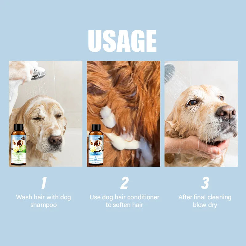 Pet Shower Gel and Conditioner Combo Pack, Perfect Clean Shampoo and