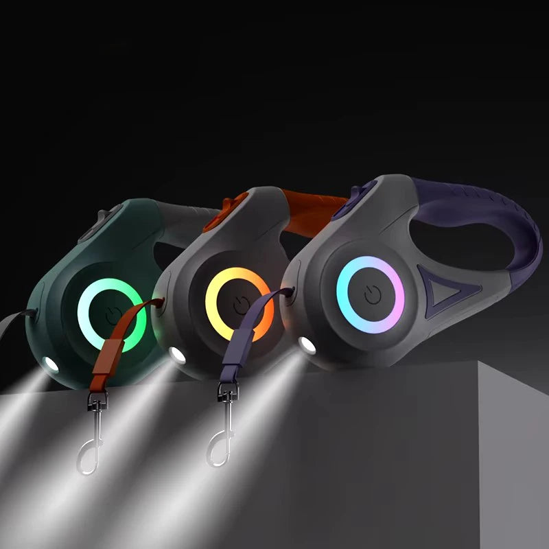 5M Retractable Dog Leash with Flashlight