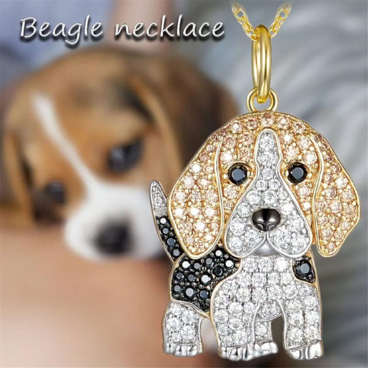Exquisite Cute Beagle Pendant Necklace for Women Elegant Pet Puppy