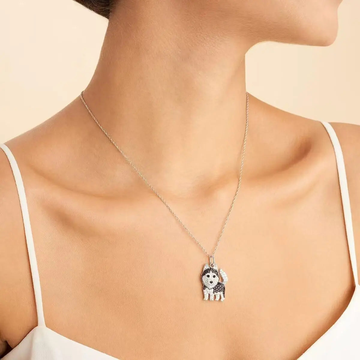 Exquisite Cute Beagle Pendant Necklace for Women Elegant Pet Puppy