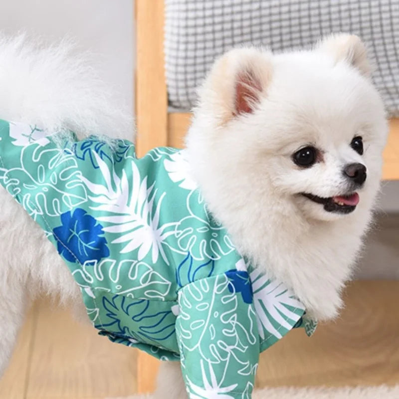 Summer Dog Clothes Hawaiian Style Pet Beach Dog Shirts Fashion Puppy