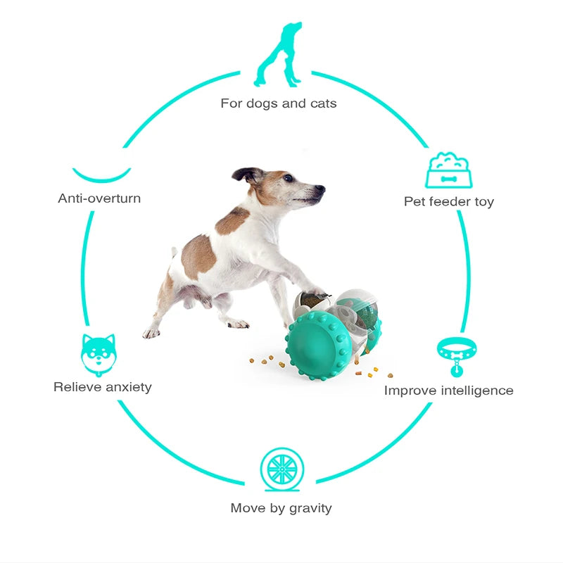 Dog Treat Leaking Toy For Small Big Dogs Tumbler Interactive Toys