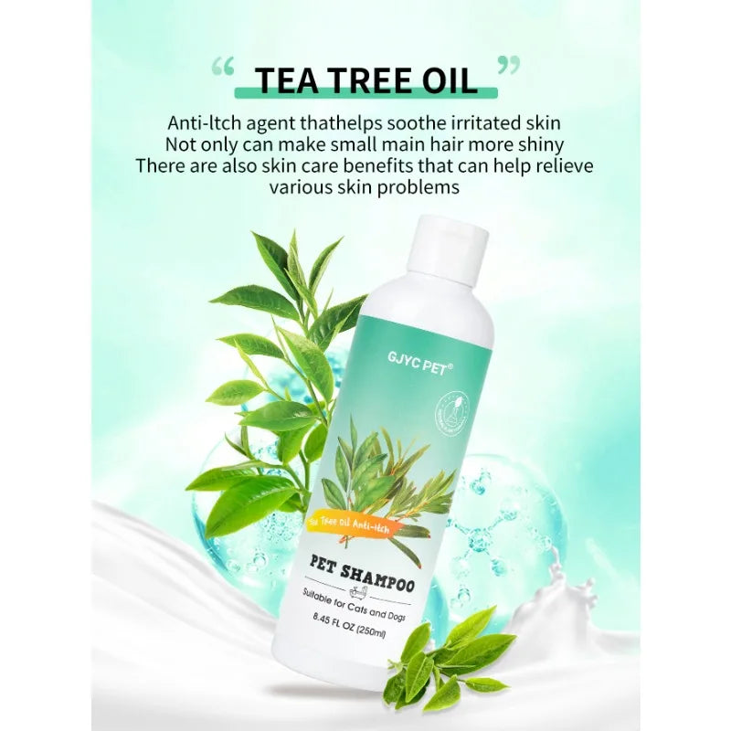 Tea Tree Oil Pet Shampoo for Dogs Cats Anti Itch Bath Wash with