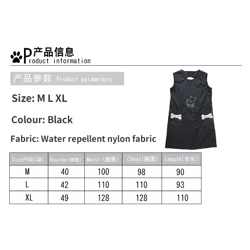 Pet Grooming Overalls Waterproof Nylon Grooming Apron with Pockets