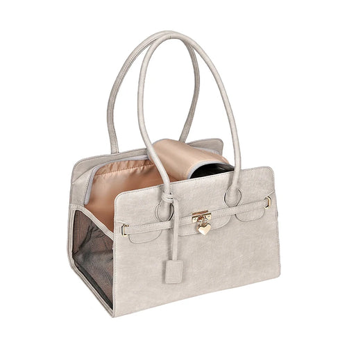 New Luxury PU Leather Pet Carrier Bag Breathable Handbag For Puppy Cat