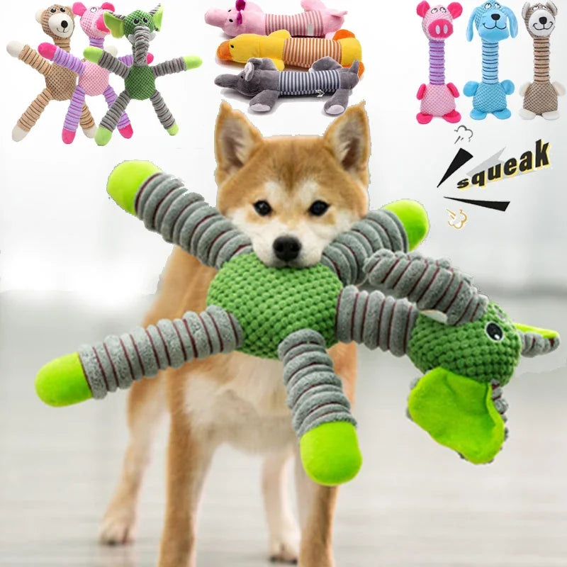 Indestructible Large Dog Sound Squeaky Toys Animals Shape Pet Soft