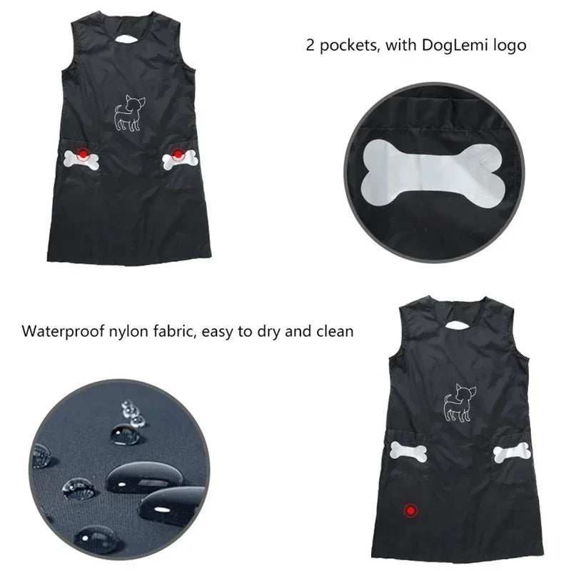 Pet Grooming Overalls Waterproof Nylon Grooming Apron with Pockets