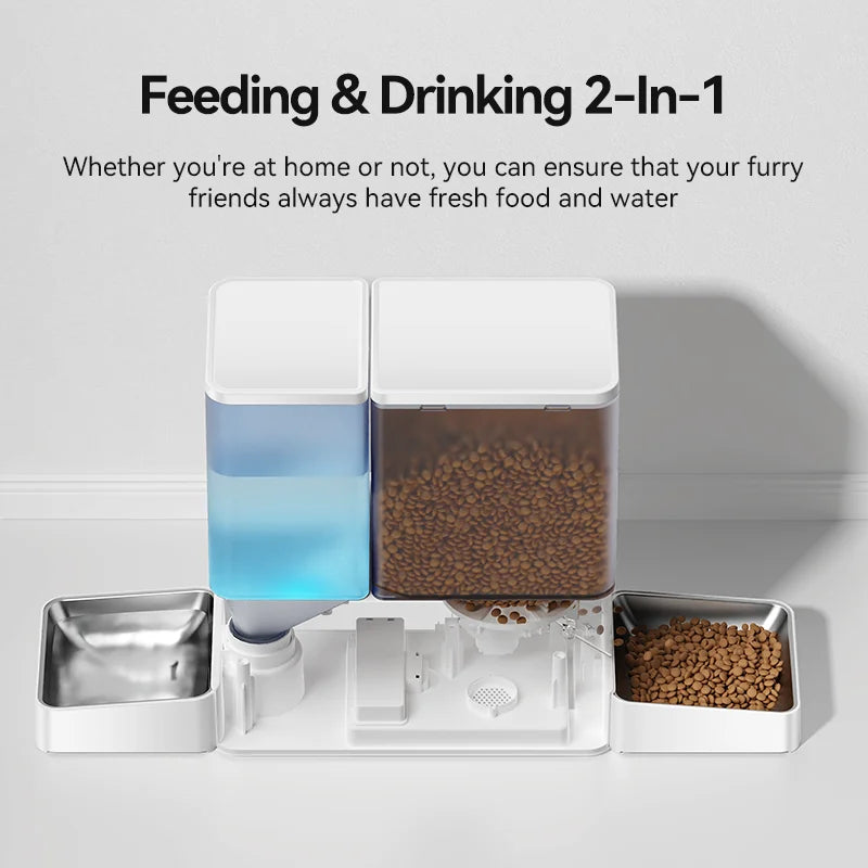 ROJECO 8.5L Automatic Pet Feeder Water Fountain WIFI APP Remote