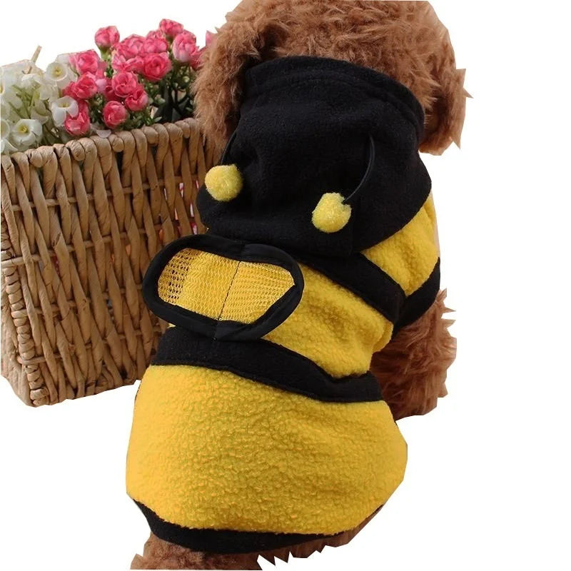 Bee Pet Puppy Coat Apparel Outfit Fleece Clothes Dog Cat Hoodie Fancy