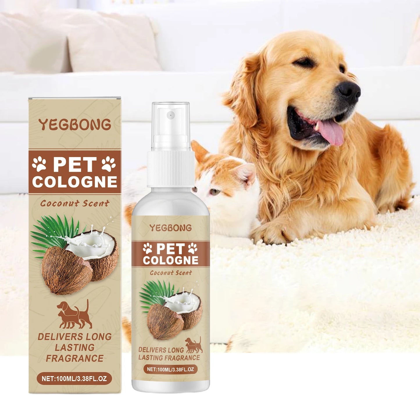 Coconut Scent Pet Deodorization Spray for Dogs and Cats Eliminating