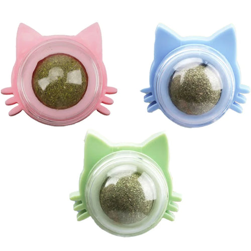 Catnip Balls Funny Lickable Dental Chew Toys for Kittens Interactive