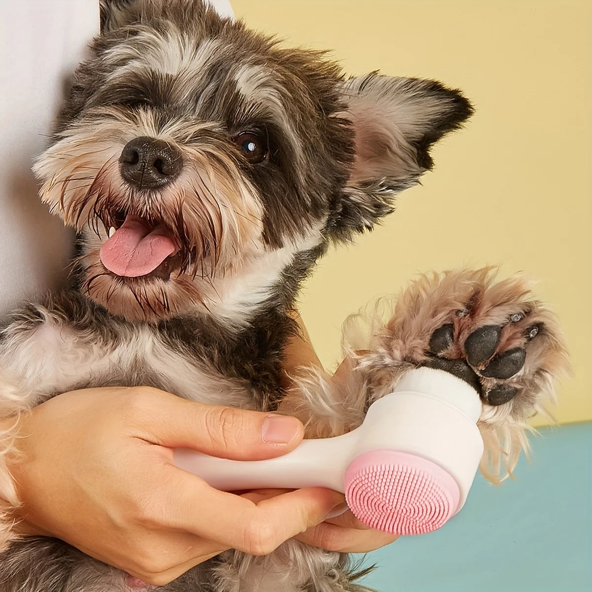1pc- Silicone Pet Paw Cleaner & Massage Brush - Dual-Sided Dog