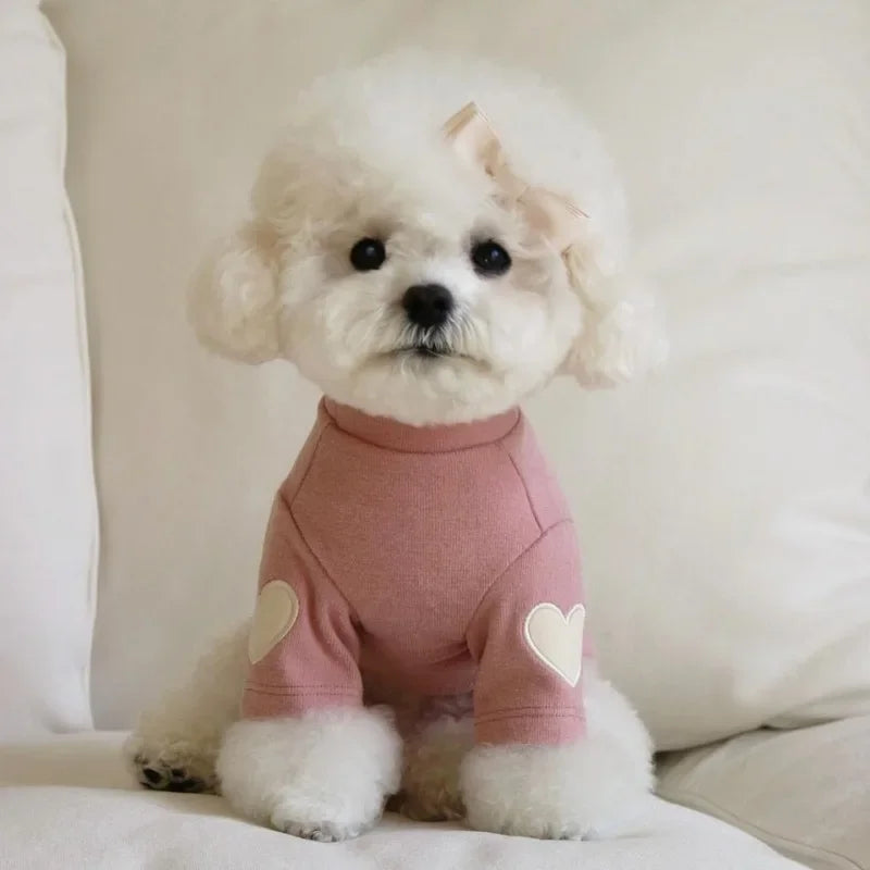 Love Winter Warm Pet Dog Clothes Base Shirt Cute Love Bear Teddy