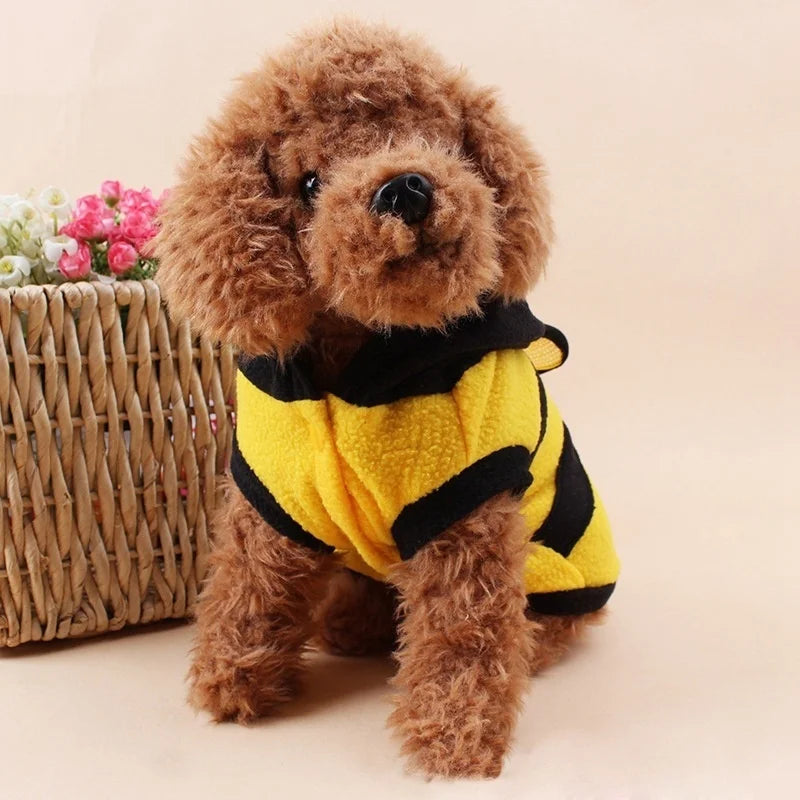 Bee Pet Puppy Coat Apparel Outfit Fleece Clothes Dog Cat Hoodie Fancy