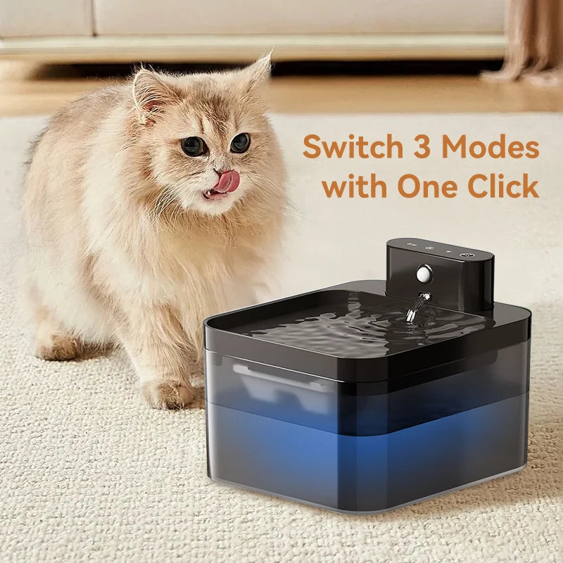 ROJECO Wireless Automatic Cat Water Fountain 2600mAh Pet Water