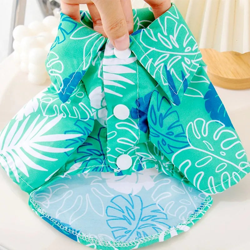 Summer Dog Clothes Hawaiian Style Pet Beach Dog Shirts Fashion Puppy