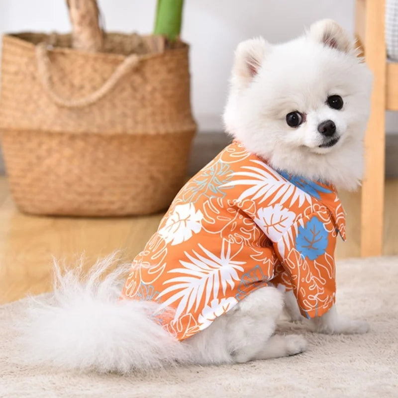 Summer Dog Clothes Hawaiian Style Pet Beach Dog Shirts Fashion Puppy