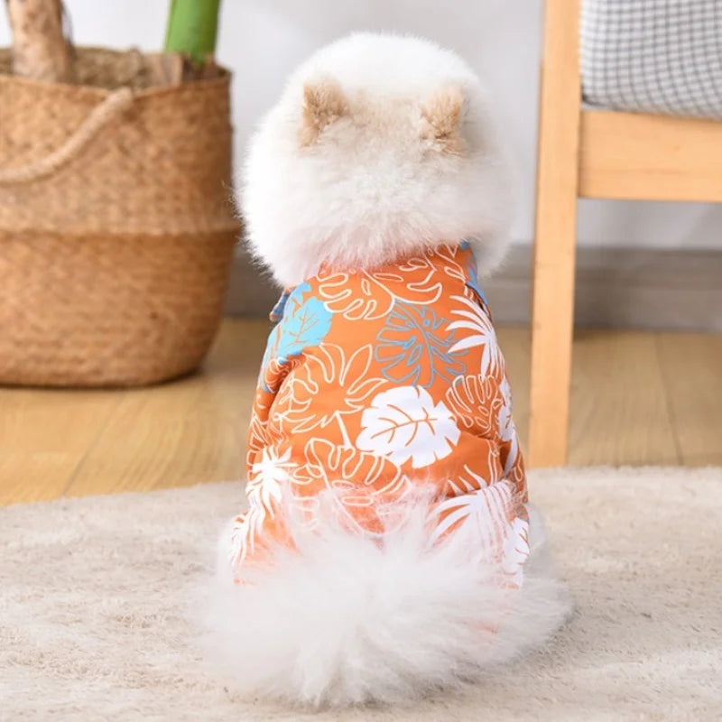 Summer Dog Clothes Hawaiian Style Pet Beach Dog Shirts Fashion Puppy