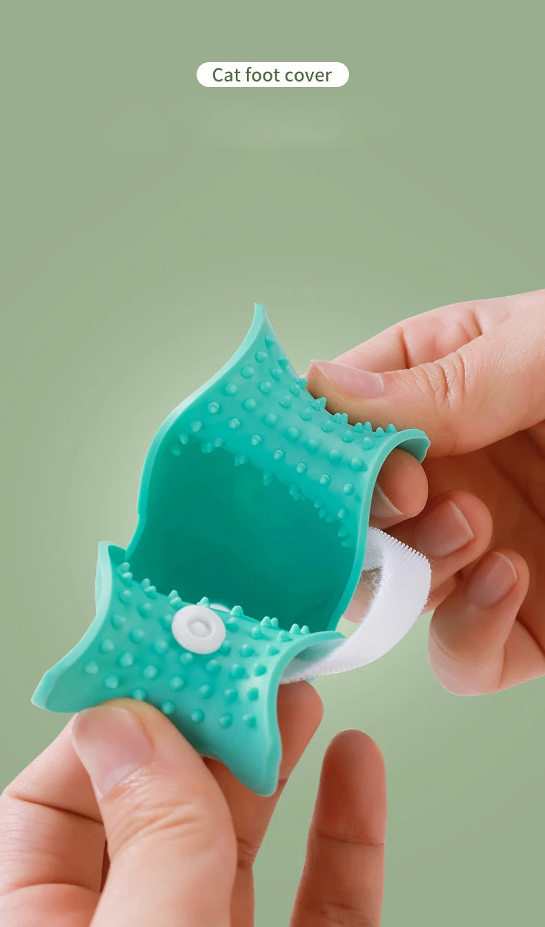 Silicone Anti-scratch Cat Foot Shoes for Grooming Bath Washing Claw