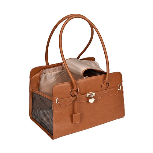 New Luxury PU Leather Pet Carrier Bag Breathable Handbag For Puppy Cat