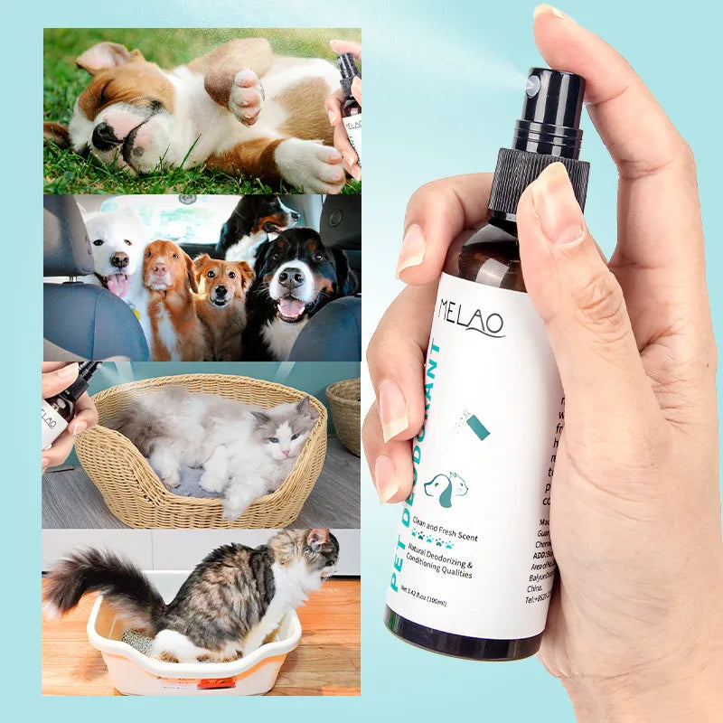 Natural Pet Deodorizing Spray for Cats Dogs Long Lasting Fragrance