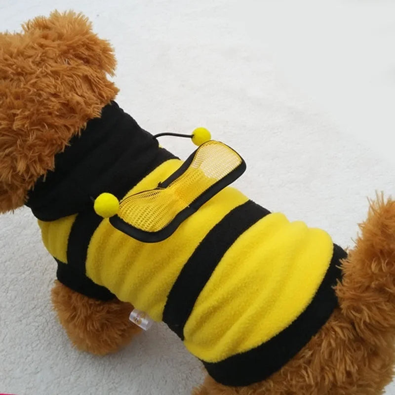 Bee Pet Puppy Coat Apparel Outfit Fleece Clothes Dog Cat Hoodie Fancy